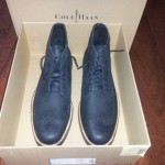COLE HAAN JAYHAWKER ANKLE BOOT II wingtip BLACK GRAIN 10M NEW IN BOX $288