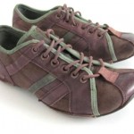 DIESEL Mens Shoes 9 Brown LEATHER Green Fashion Lace Up Sneakers