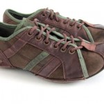 DIESEL Mens Shoes 9 Brown LEATHER Green Fashion Lace Up Sneakers
