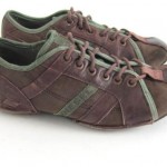 DIESEL Mens Shoes 9 Brown LEATHER Green Fashion Lace Up Sneakers