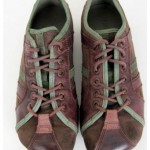 DIESEL Mens Shoes 9 Brown LEATHER Green Fashion Lace Up Sneakers