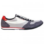 Diesel Mens Spin Gray White Leather Lace Up Sneakers Shoes 12