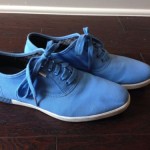 Hugo Boss Orange Blue Canvas Sneakers ~size 10 EUC
