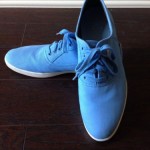 Hugo Boss Orange Blue Canvas Sneakers ~size 10 EUC