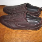 MEN’S HUGO BOSS BROWN LEATHER SLIP ON COMFORT SHOES US 10