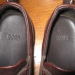 MEN’S HUGO BOSS BROWN LEATHER SLIP ON COMFORT SHOES US 10