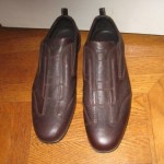 MEN’S HUGO BOSS BROWN LEATHER SLIP ON COMFORT SHOES US 10