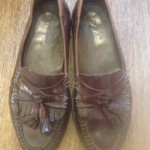 COLE HAAN slip on tassle loafers Walnut Brown SHOES MENS 8.5 D