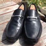 $275 Hugo Boss Doster Square Toe Loafer Black Leather Men Size 10.5