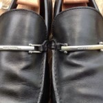 $275 Hugo Boss Doster Square Toe Loafer Black Leather Men Size 10.5