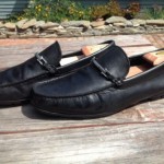 $275 Hugo Boss Doster Square Toe Loafer Black Leather Men Size 10.5
