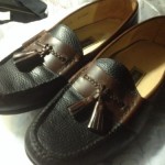 Cole Haan Loafers 13D Mens Shoes Two Tone Brown Black Leather Tassels