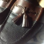 Cole Haan Loafers 13D Mens Shoes Two Tone Brown Black Leather Tassels