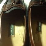 Cole Haan Loafers 13D Mens Shoes Two Tone Brown Black Leather Tassels