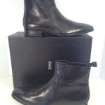 New HUGO BOSS Black Leather VERMINS Ankle BOOTS Shoes NIB Size 10.5 $245  TJ1