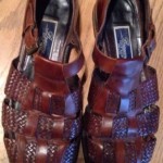 Cole Haan Bragano Itialian Shoes Very Nice Woven Brown Leather Mens 12D