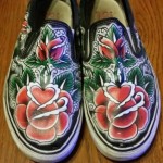 Vintage Vans Off The Wall Slip Ons Painted VANS by Tattoo Artist Oliver Peck 13