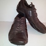 DIESEL MENS ATHLETIC TENNIS SHOES SNEAKERS BROWN SUEDE LEATHER CLEAN SIZE 8.5