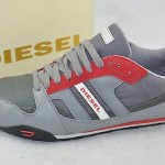 Diesel ‘Gunner’ Men’s Athletic Gunmetal Frost Gray w/Red Size 9.5 M EU 42.5