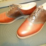 COLE HAAN Spectator brown saddle oxford shoes USA 13D NWOB