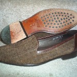 AWESOME BROWN  WOVEN COLE HAAN BRAGANO ITALY CASUAL SLIP ON LOAFERS LEATHER 10M