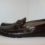 Cole Haan Leather Driving Moccasins Brown Croc Howland Bit Slip On Loafer 10.5 M