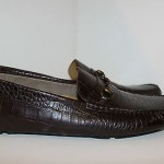 Cole Haan Leather Driving Moccasins Brown Croc Howland Bit Slip On Loafer 10.5 M