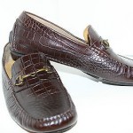 Cole Haan Leather Driving Moccasins Brown Croc Howland Bit Slip On Loafer 10.5 M