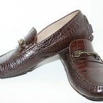Cole Haan Leather Driving Moccasins Brown Croc Howland Bit Slip On Loafer 10.5 M