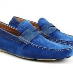 HUGO BOSS BLACK LABEL BLUE SUEDE DRIVING MOCCASINS SHOES LEATHER NEW SIZE 9, 42