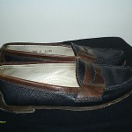 COLE HAAN BLUE AND BROWN LOAFERS LEATHER UPPER AND LINING SZ 10