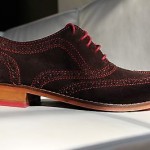 Cole Haan NEW Suede Wingtip Oxfords BROWN Sz 8 W Orig $198 Red Stiching