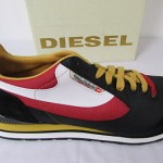BRAND NEW DIESEL MEN ARAMIS BLACK RED NIGHT FASHION  SNEAKERS SHOES $145 SIZE 12