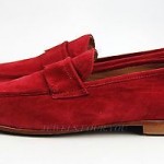 HUGO BOSS BLACK LABEL RED SUEDE SAHAMIO MOCCASINS SHOES LEATHER NEW SIZE 9, 42