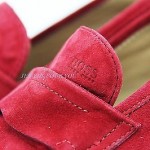 HUGO BOSS BLACK LABEL RED SUEDE SAHAMIO MOCCASINS SHOES LEATHER NEW SIZE 9, 42