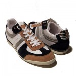 $225 Hugo Boss Sneakers Mens Grey Brown Navy White Shoes 12 45 Trainers Kicks .5