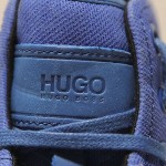 $275 Hugo Boss Red Label Canvas Sneakers Blue Mens Shoes Trainers Hi-top Lace-up