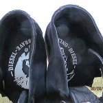 Mens sz 10 M black suede Diesel lace tie ankle athletic sole boot shoes