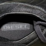 Mens Black Leather Diesel Casual Shoes size 12