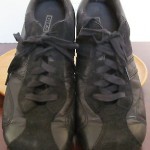 Men’s sz 13 black leather Diesel lace tie athletic running tennis shoes