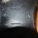 mens hugo boss lace up dress shoe made in italy black leather oxford size 8