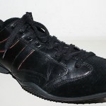 BOSS HUGO BOSS ORANGE LABEL BLACK LEATHER/SUEDE SNEAKERS Sz 44 / US 11
