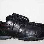 BOSS HUGO BOSS ORANGE LABEL BLACK LEATHER/SUEDE SNEAKERS Sz 44 / US 11