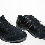 BOSS HUGO BOSS ORANGE LABEL BLACK LEATHER/SUEDE SNEAKERS Sz 44 / US 11