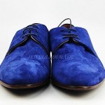 HUGO BOSS BLACK LABEL BLUE SUEDE SHOES MODAROS 100% LEATHER NEW SIZE 9, 42 ITALY