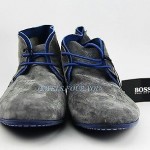 HUGO BOSS BLACK LABEL GRAY SUEDE SHOES SORREN 100% LEATHER NEW SIZE 9, 42 ITALY