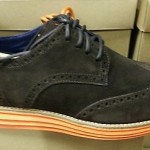 NEW Mens Cole Haan Lunargrand wing tip suede dark brown/orange Shoes size 9.5