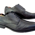 HUGO BOSS Men’s Haco Black Leather Plain Toe Oxford Shoe Size 9 M  $225