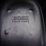 HUGO BOSS Men’s Haco Black Leather Plain Toe Oxford Shoe Size 9 M  $225
