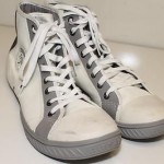 DIESEL *NWD* “Hayvn” Mens 13 47 White & Gray Leather High Top Sneakers Shoes zk